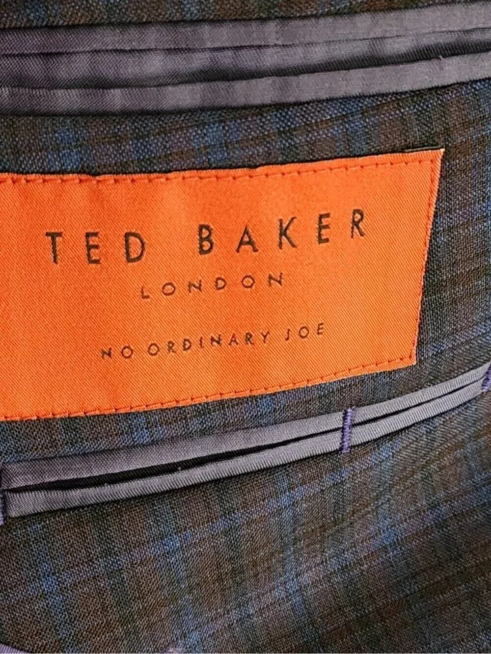 Ted Baker Blue Purple Plaid Wool Joey SPJ Slim Fit Sport Coat Blazer
